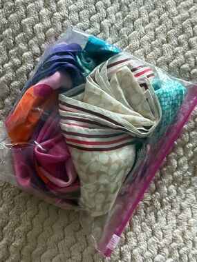 Bundle of 3 100% silk coach scarves